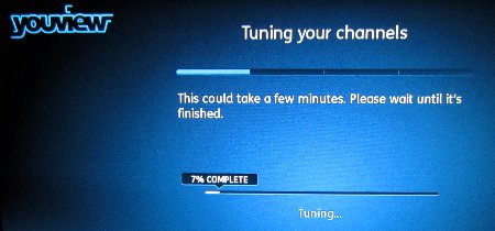YouView box scanning for channels